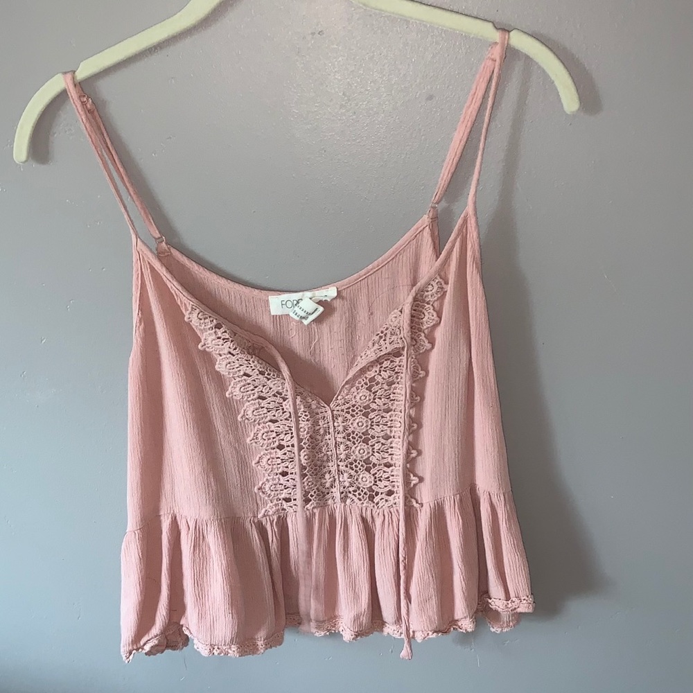 Pink flowy crop top